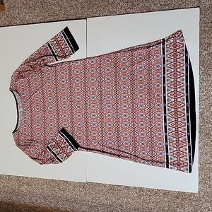 *FREE W/Purchase Gilli dress, red print with navy accent, in size S